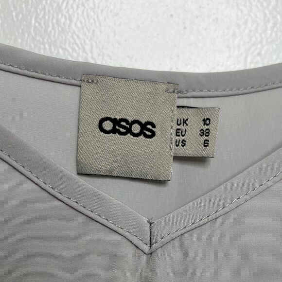 ASOS Lightweight Darted Blouse Tank Light Grey Size 6 - Picture 4 of 4